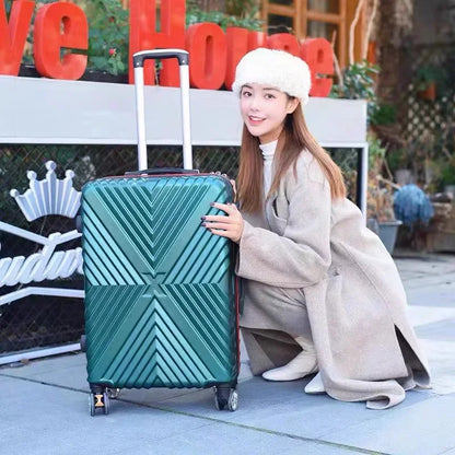 20‘’22/24/26/28 inch Rolling luggage set travel suitcase spinner wheels trolley luggage bag case Diamond Silver suitcase Women's