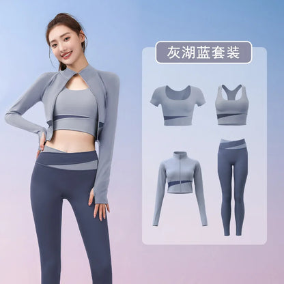 Autumn Workout Women Running Sportswear Sets Yoga Fitness Gym Bra Crop Top Seamless Leggings Tracksuits Clothing