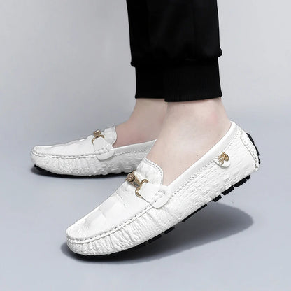 Men's Driving Shoes Bean Bean Slip-On Casual Shoes Couple Matching One-Touch Loafers Unisex Comfortable Footwear