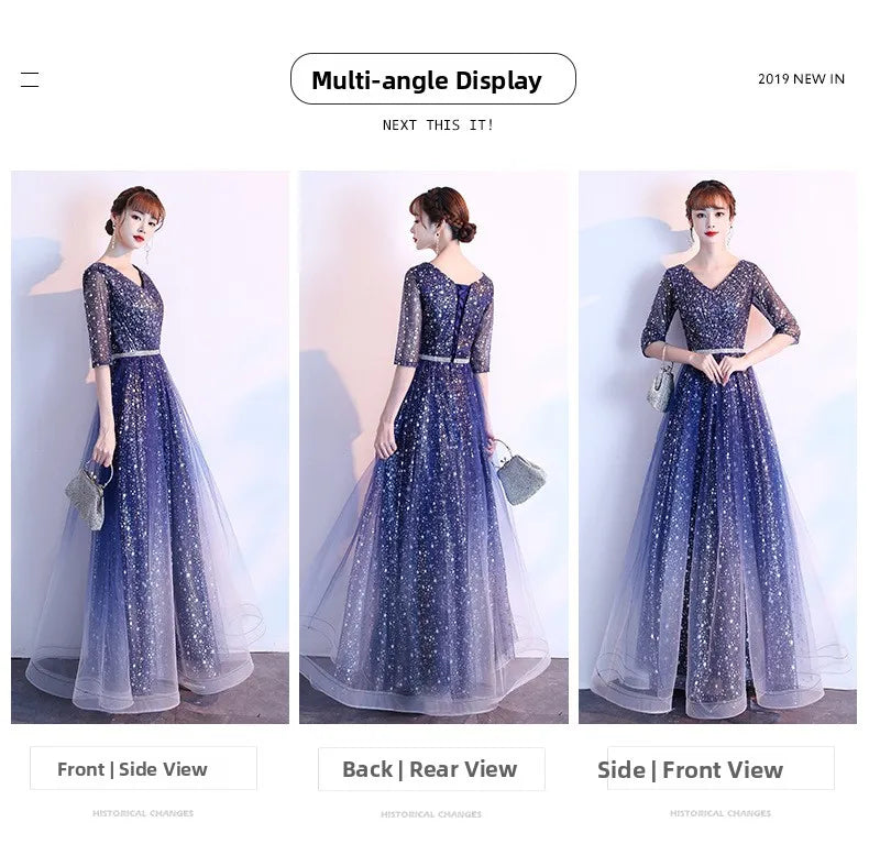 Starry  Evening Gown Women's Faionable Winter Performance Chorus Dr Fairy Aosphere Host Ele Sle New 2026