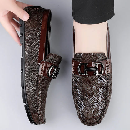 2025 Luxury Brand Men's Spring Breathable Two-layer Cowhide Driving Shoes Fashion New Men's Comfortable Fit Business Loafers