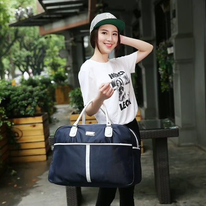 Large Capaci Travel Bag Women's Lightweight Pull Bag Portable ort Trip Hand Lage Bag with Wheels Faionable Ox Cloth