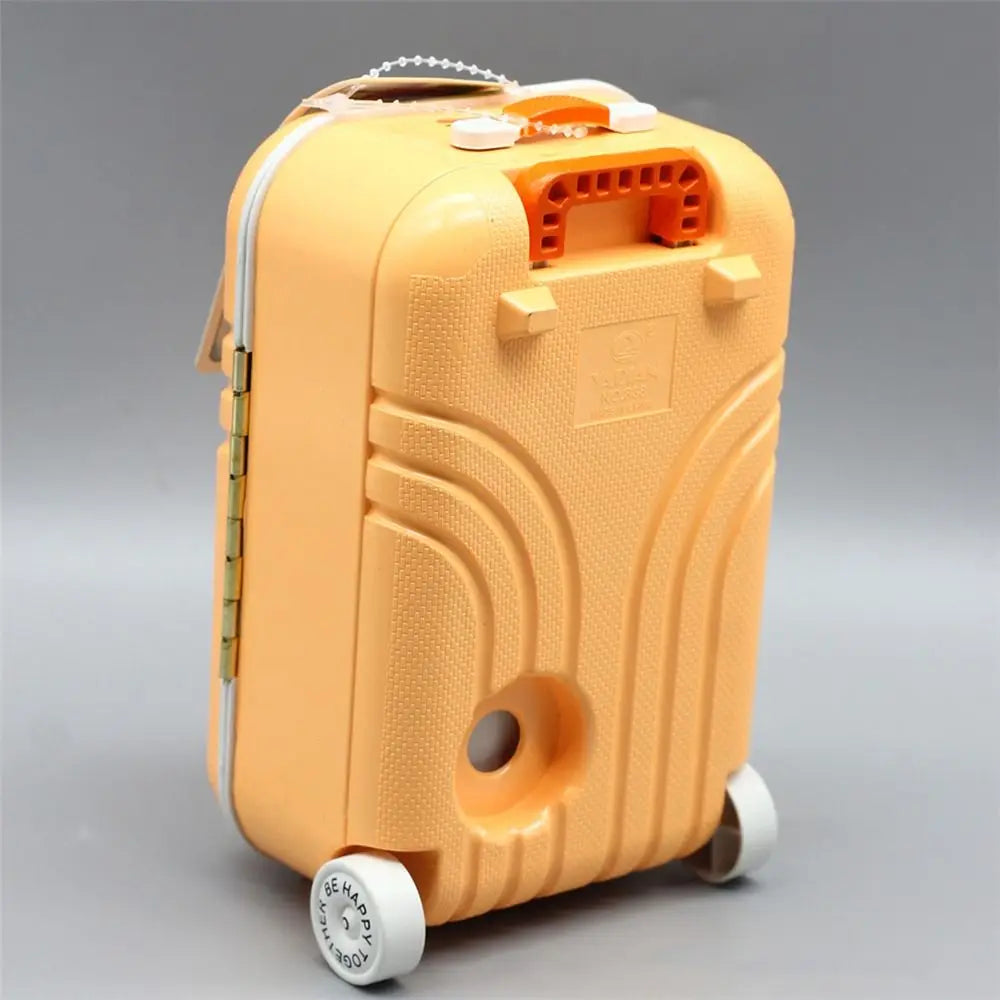 Dollhouse Decor Business Rolling Luggage Miniature  Suitcase  Trolley Travel Case For 1/4 1/6 Dolls