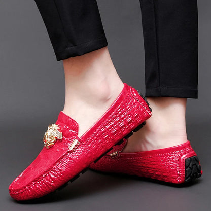 Summer Accessible Luxury Casual Handmade Men's Beanie Shoes Trendyy K-Style 2025 New Versatile British Personalized Lazy Shoes Loafers