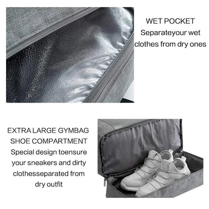 New Waterproof Gym Bag for Men Women Wet Dry Separation Sports Travel Duffel Lightweight Hand Luggage