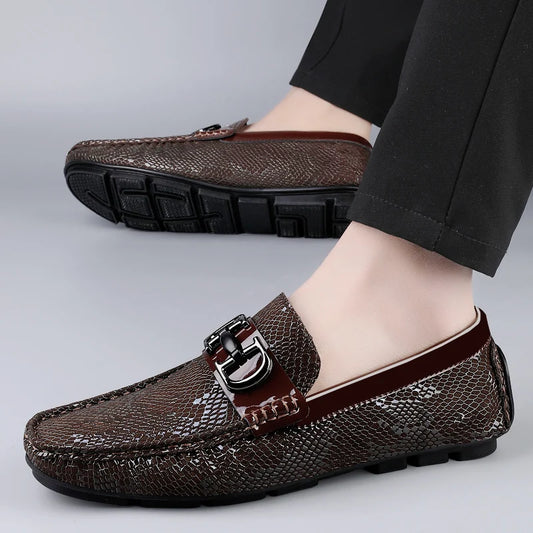 Fashion Italian Loafers Dress Shoes Men Loafers Leather Men's Business Shoes for Men Formal Mariage Wedding Shoes Trendy Flats