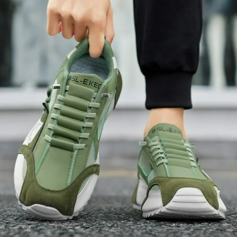2025 New Quality Men's Sneakers Luxury Green Mesh Men Casual Shoes Breathable Comfortable Platform Shoes Fashion Men Tennis Shoe