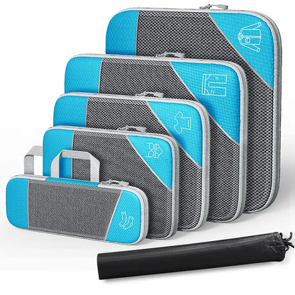 Compression Packing Cube Set Expandable Mesh Travel Bag Luggage Organizers Bag for Trip Home Storage Travel Gear Accessories