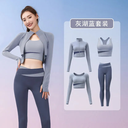 Autumn Workout Women Running Sportswear Sets Yoga Fitness Gym Bra Crop Top Seamless Leggings Tracksuits Clothing