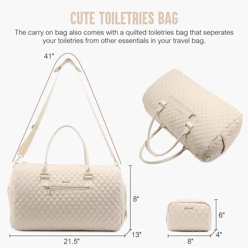 Weekender Overnight Bag Large Travel Duffle Bag for Women Yoga Sports Gym Bag with Shoe Compartment Crossbody Carry-on Bag