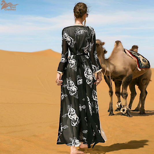 Ramadan Abaya Dubai Embroidery Formal Long Dress for Women 2 Piece Suit Arabic Kimono Suit Female Islam Dresses Caftan Marocain