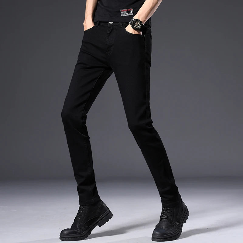 American Retro Waed Denim Jeans Men's Trendy High Street Loose Straight Leg Dra Wide Leg Pants Spring Autumn Casual Lon...