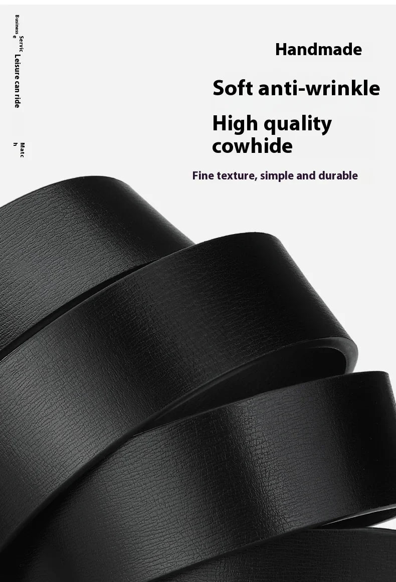 Oyifan Black Belt Men, Genuine Leather Dress Designer Belts for men, Fashion Slide Ratchet Click Casual Mens Belt for Jeans