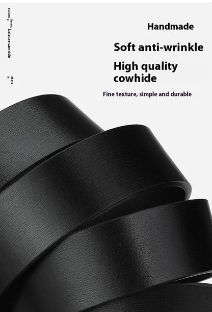 Oyifan Black Belt Men, Genuine Leather Dress Designer Belts for men, Fashion Slide Ratchet Click Casual Mens Belt for Jeans