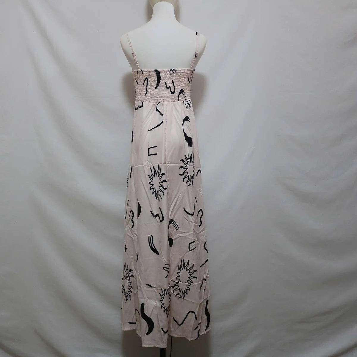 2025 Backless Print Sundress Strapless Boho Maxi Dress