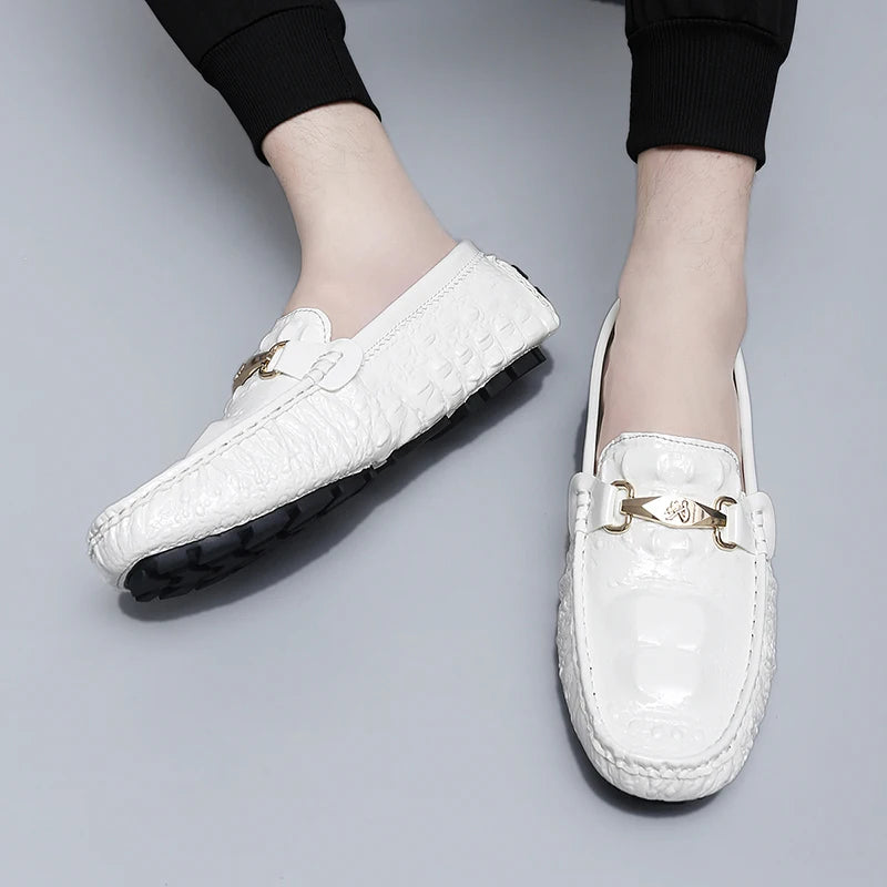 Men's Driving Shoes Bean Bean Slip-On Casual Shoes Couple Matching One-Touch Loafers Unisex Comfortable Footwear