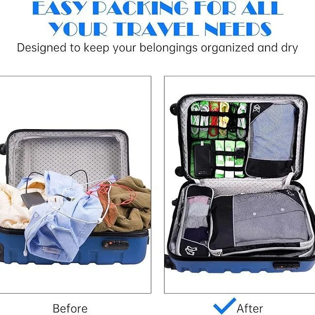 Compression Packing Cube Set Expandable Mesh Travel Bag Luggage Organizers Bag for Trip Home Storage Travel Gear Accessories
