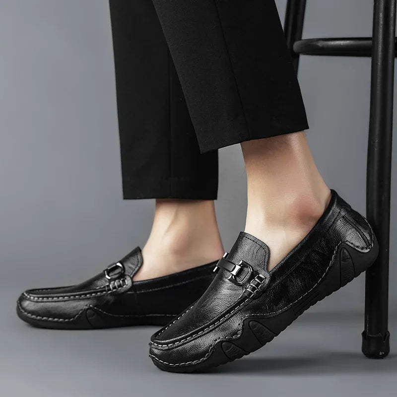 Casual Handmade Leather Shoes Summer Man Sneakers Fashion Loafers Men's Shoes Business Casual Shoes Size 38-46 Zapatos Hombre