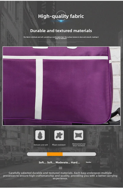 Large Capaci Travel Bag Women's Lightweight Pull Bag Portable ort Trip Hand Lage Bag with Wheels Faionable Ox Cloth