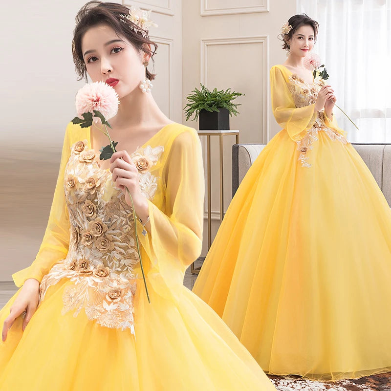Wine long sweat half sleeve lady girl women princess bridesmaid banquet party ball prom dress gown