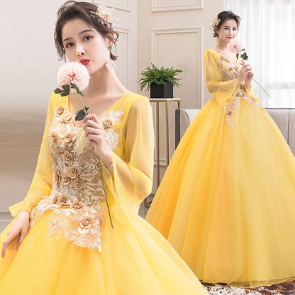 Wine long sweat half sleeve lady girl women princess bridesmaid banquet party ball prom dress gown