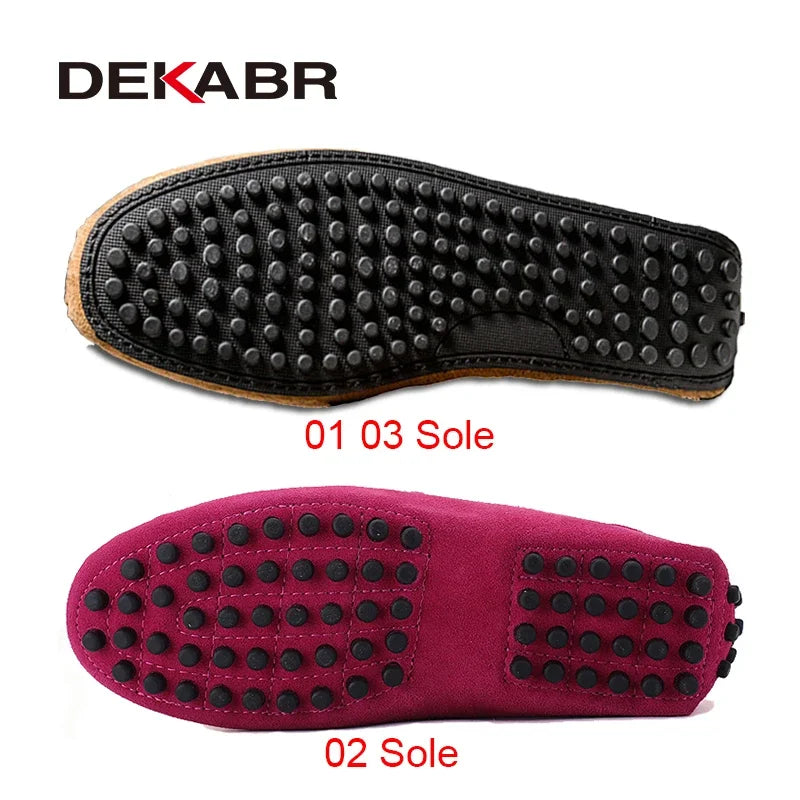 DEKABR Casual Men Genuine Leather Shoes Summer Breathable Green Men's Loafers Leather Shoes Sapato Masculino Zapatos Hombre
