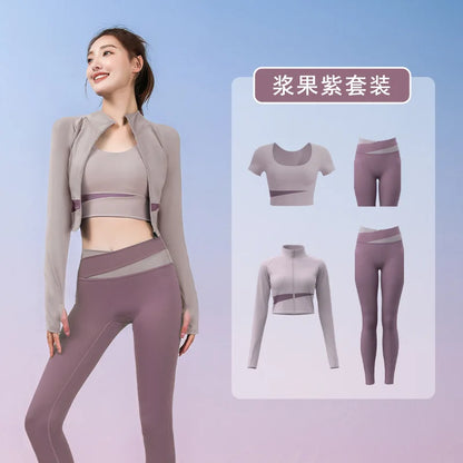 Autumn Workout Women Running Sportswear Sets Yoga Fitness Gym Bra Crop Top Seamless Leggings Tracksuits Clothing
