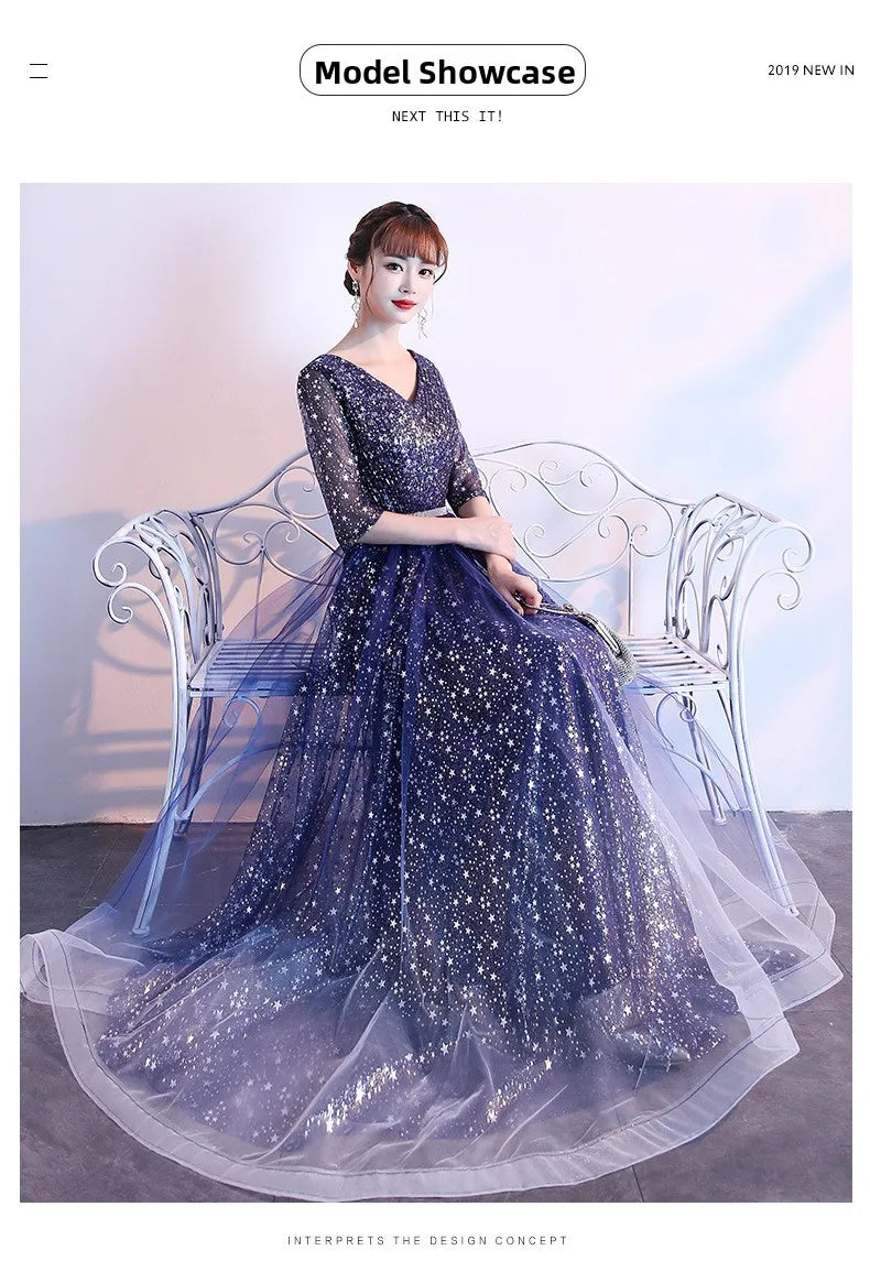 Starry  Evening Gown Women's Faionable Winter Performance Chorus Dr Fairy Aosphere Host Ele Sle New 2026