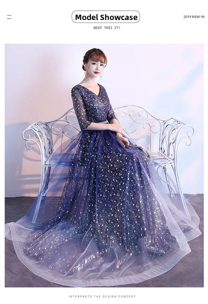 Starry  Evening Gown Women's Faionable Winter Performance Chorus Dr Fairy Aosphere Host Ele Sle New 2026