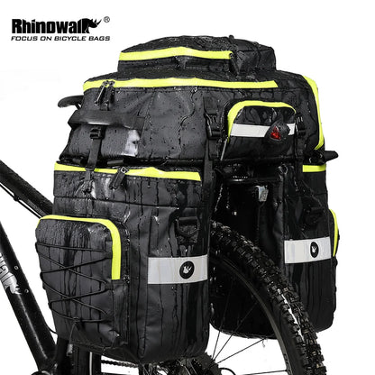 RHINOWALK Mountain Road Bicycle Bike 3 in 1 Trunk Bags Cycling Double Side Rear Rack Tail Seat Pannier Pack Luggage Carrier