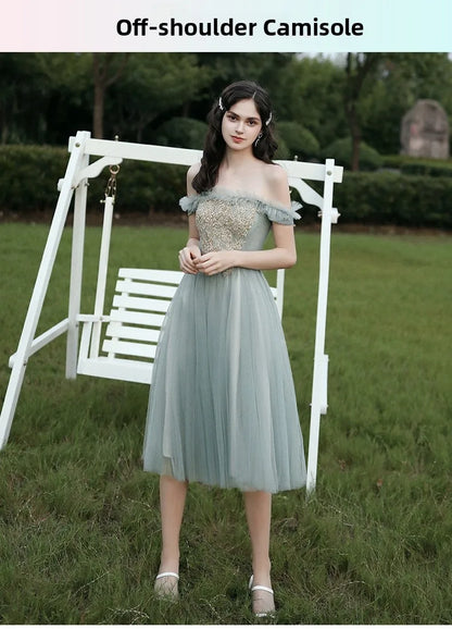 Spring 2024 Maids of  Dr Ele een Fairy T Wedding Banquet Long Skirt Women's Friend Maids of  Outfit