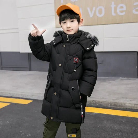 2023 Children Warm Clothing toddler boy Clothes Teen Down Cotton Padded Winter Jackets Hooded Coat Thicken Outerwear Kids Parka