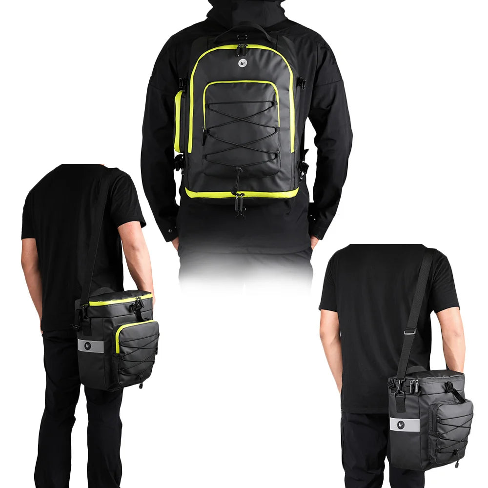 RHINOWALK Mountain Road Bicycle Bike 3 in 1 Trunk Bags Cycling Double Side Rear Rack Tail Seat Pannier Pack Luggage Carrier