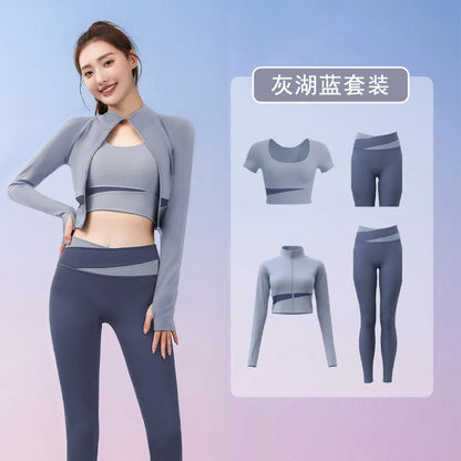 Autumn Workout Women Running Sportswear Sets Yoga Fitness Gym Bra Crop Top Seamless Leggings Tracksuits Clothing