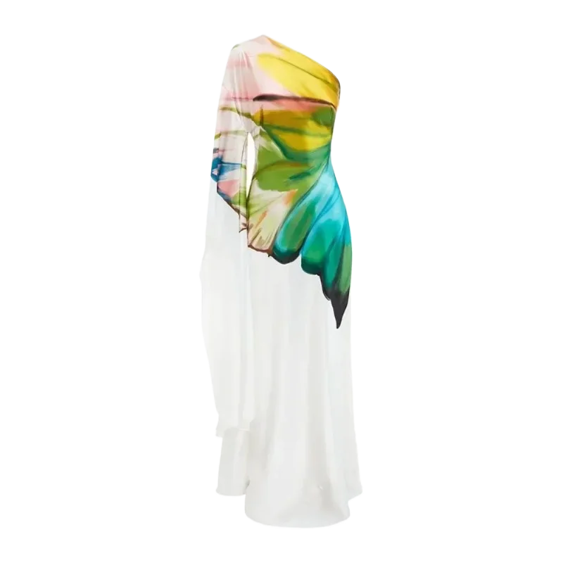 New Women's Elegant Ball Long Dress Summer Fashion Flower Print Loose Outing Vacation Casual Dress