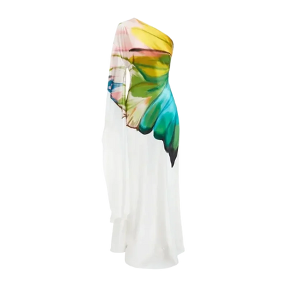 New Women's Elegant Ball Long Dress Summer Fashion Flower Print Loose Outing Vacation Casual Dress