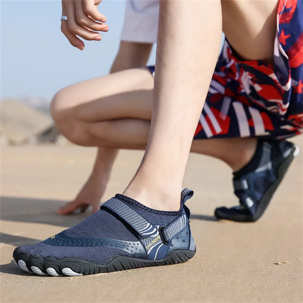 Men Women Water Shoes Quick Dry Non-Slip Five Finger Shoes Outdoor Wading Swimming Barefoot Aqua Shoes Lightweight Sneakers