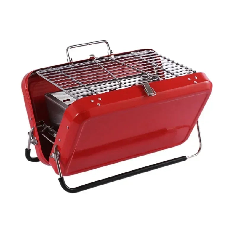 Hot SalesMetal BBQ Briefcase Design Stainless Steel Mini Grill Portable Grills Outdoor Patio BBQ Camping In-Stock