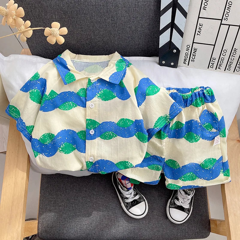 Summer Fashion Baby Boy Clothes Sets T-shirt + Pants 1-4T Toddler Casual Clothing Suits Children Kids Boys Outfits Suit