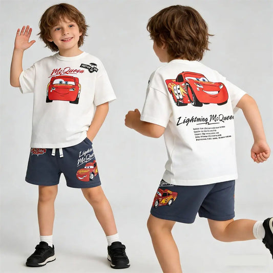 Boys Summer Clothes Toddler Cartoon T Shirt+Shorts 2Piece Set Infant Cute Printed Tees All-match Shorts 2026 Children's Costume