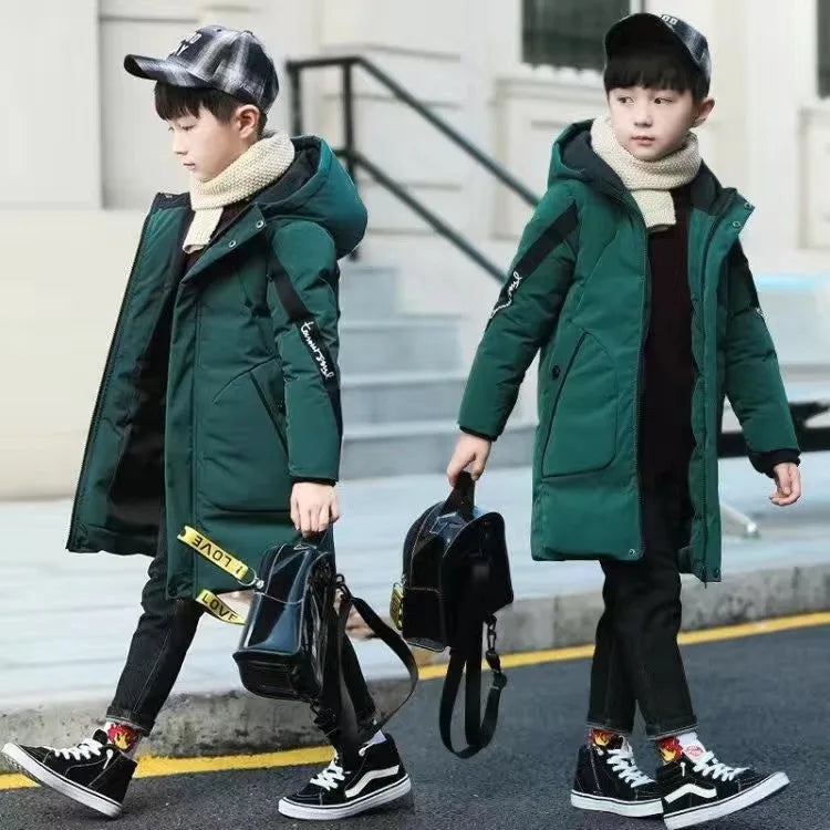 2023 Children Warm Clothing toddler boy Clothes Teen Down Cotton Padded Winter Jackets Hooded Coat Thicken Outerwear Kids Parka