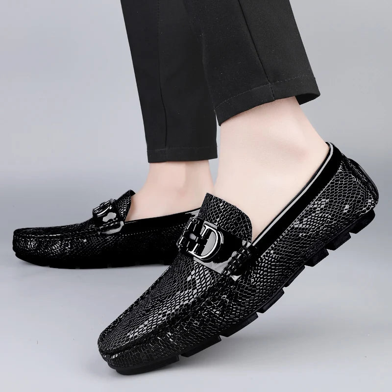 Fashion Italian Loafers Dress Shoes Men Loafers Leather Men's Business Shoes for Men Formal Mariage Wedding Shoes Trendy Flats