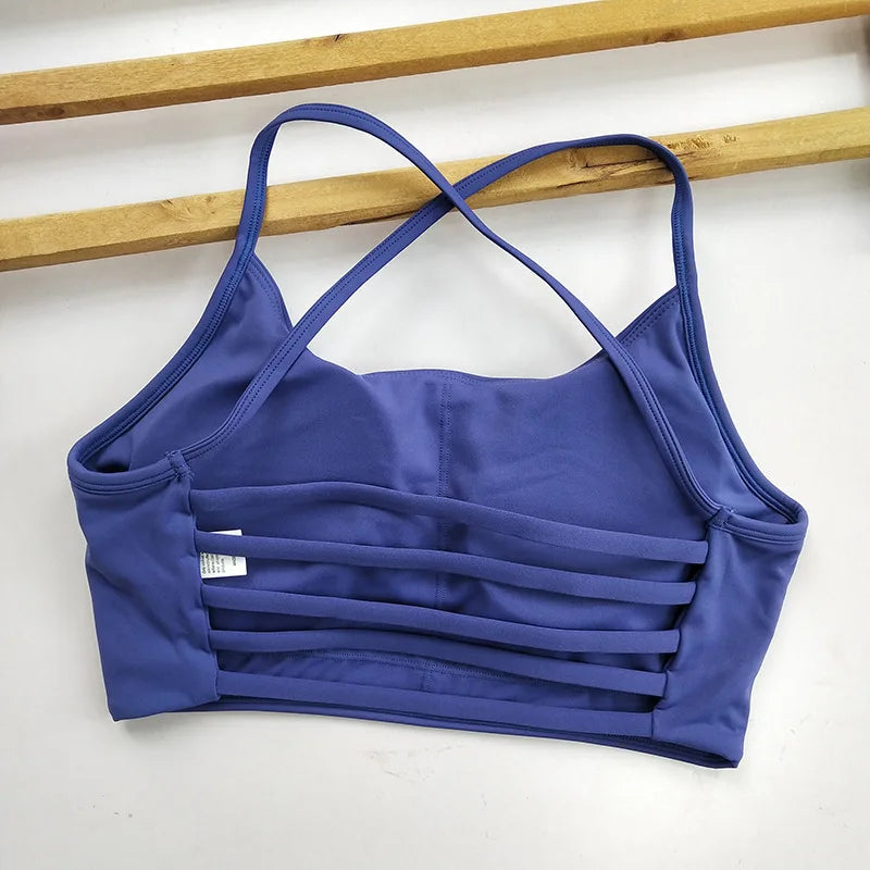 Thin Straps Sexy Racerback Sports Bra for Women - Yoga Running Fitness Gym Training Outdoor Top