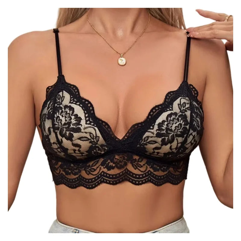 Lace Bra Women Non-wire Bralettes Small Cup Push Up Bras Backless Sexy Lingerie French 1/3 Cup Underwear Female Padded Brassiere