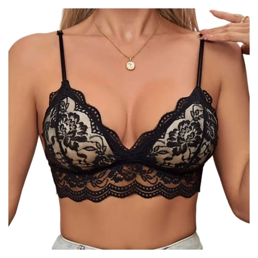 Lace Bra Women Non-wire Bralettes Small Cup Push Up Bras Backless Sexy Lingerie French 1/3 Cup Underwear Female Padded Brassiere