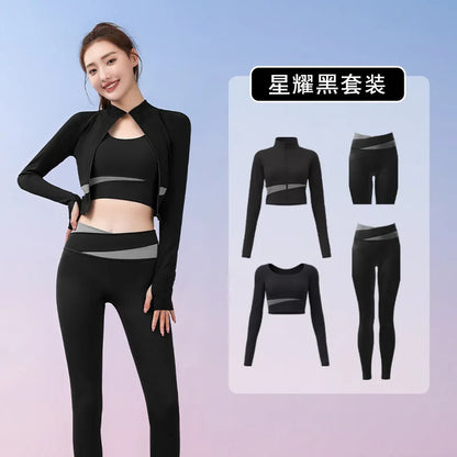Autumn Workout Women Running Sportswear Sets Yoga Fitness Gym Bra Crop Top Seamless Leggings Tracksuits Clothing