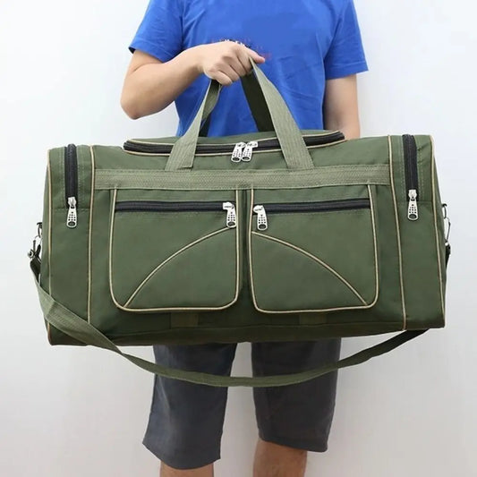 Large Capacity Travel Duffel Bag Waterproof Oxford Cloth Large Travel Bag Durable Multi-pocket Gym Bag Outdoor Activities
