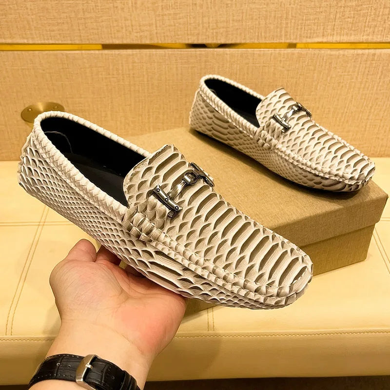 Handmade Business Loafers Classic Leather Casual Shoes Breathable Men Driving Shoes Fashion Moccasins Leisure Walk Slip on Flats
