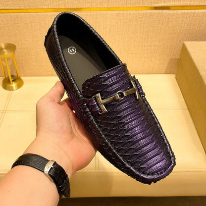 Handmade Business Loafers Classic Leather Casual Shoes Breathable Men Driving Shoes Fashion Moccasins Leisure Walk Slip on Flats