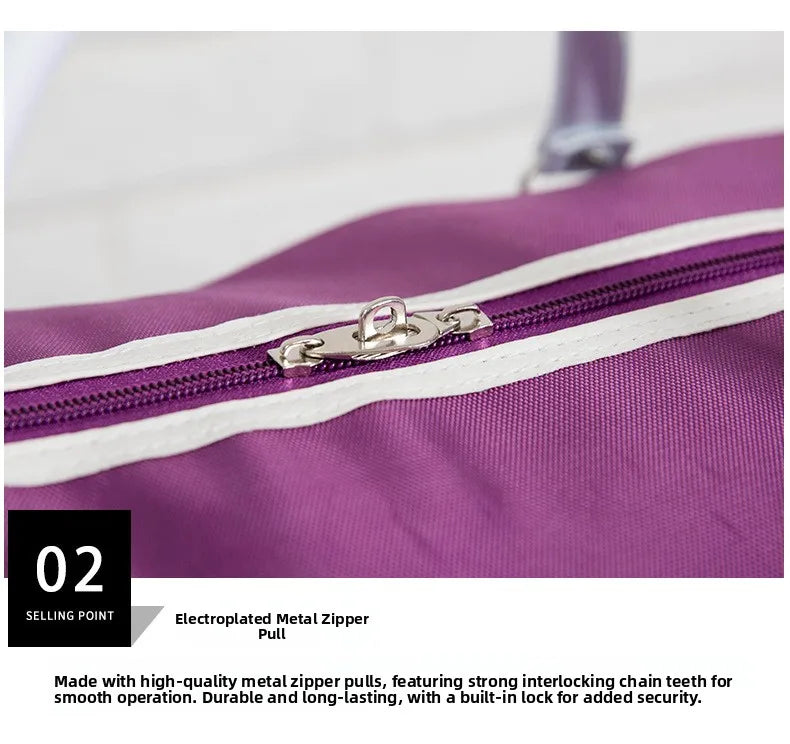 Large Capaci Travel Bag Women's Lightweight Pull Bag Portable ort Trip Hand Lage Bag with Wheels Faionable Ox Cloth